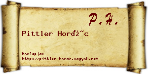 Pittler Horác névjegykártya